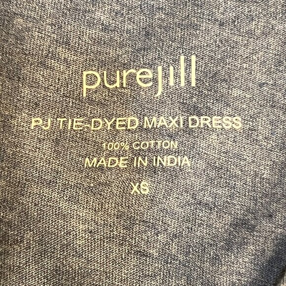 Pure Jill Blue PJ Tie-Dye Sleeveless Midi Leisure Dress XS 100% Cotton Casual - Picture 8 of 11